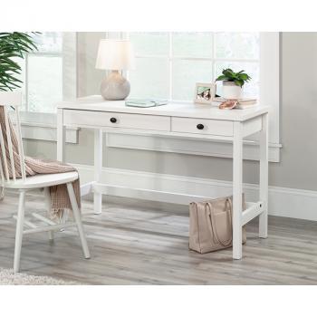 Rustic Writing Desk with Drawers in Soft White