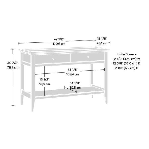 Console Table with Storage in Glacier Oak