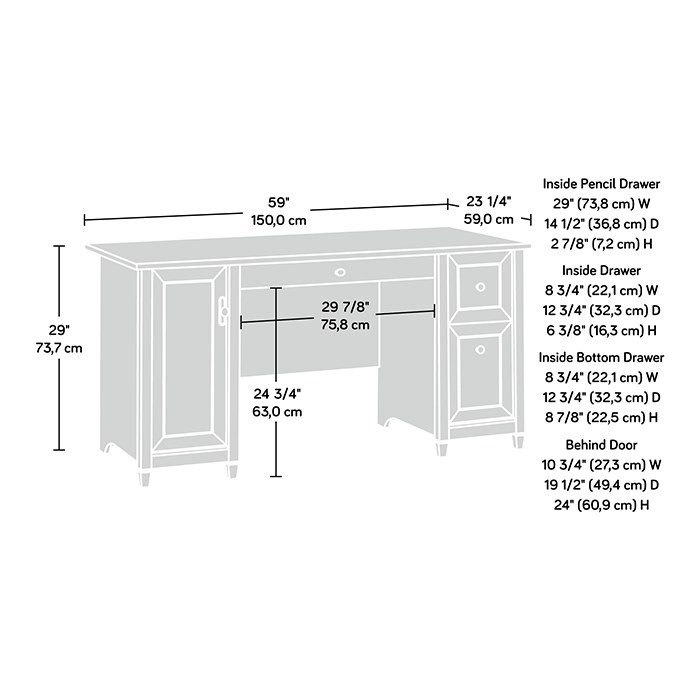 Sauder Edge Water Computer Desk - Estate Black