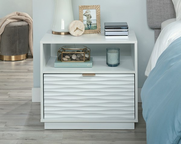 Sauder Morgan Main 1-Drawer Nightstand - White