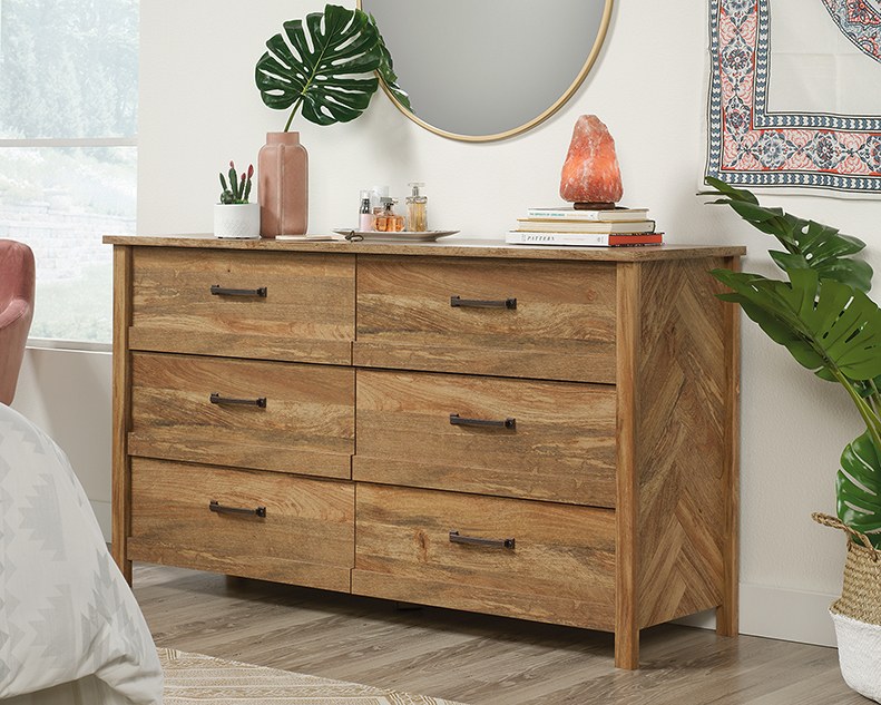 Sauder Cannery Bridge 6-Drawer Dresser - Sindoori Mango