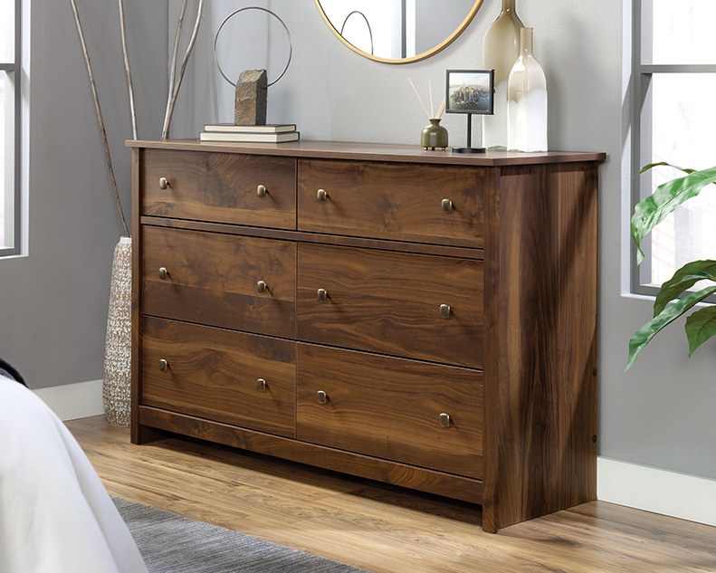 Sauder River Ranch 6-Drawer Dresser - Grand Walnut