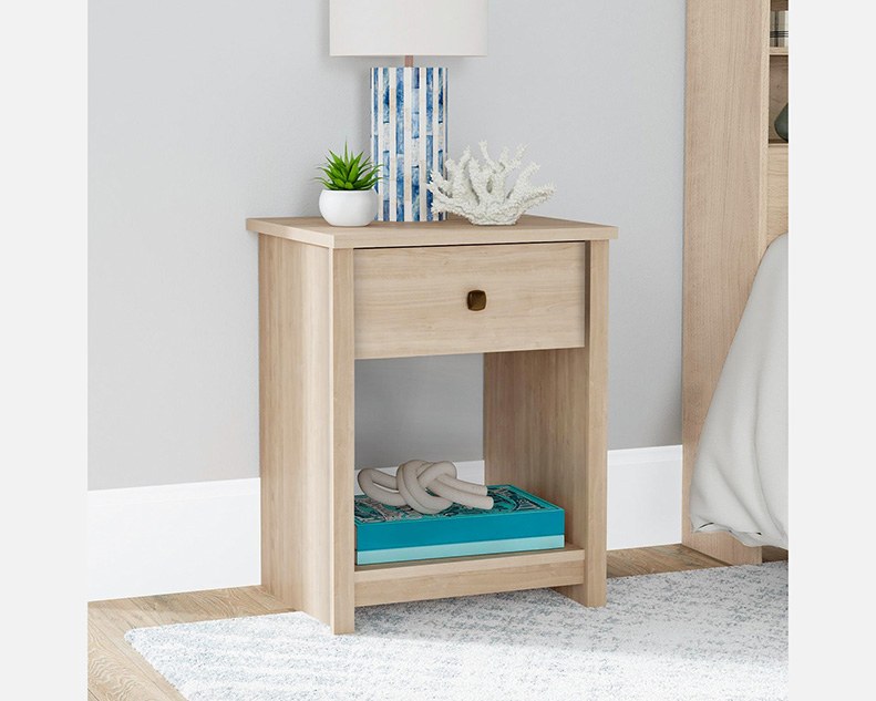Sauder River Ranch 1-Drawer Nightstand - Harvest Walnut