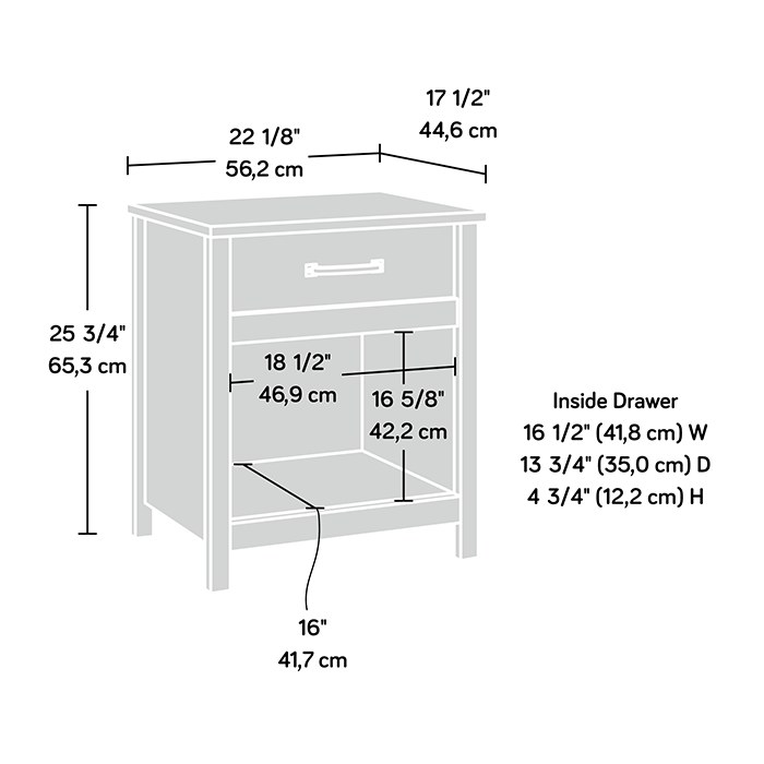 Sauder Cannery Bridge 1-Drawer Nightstand - Sindoori Mango