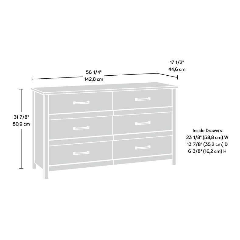 Sauder Cannery Bridge 6-Drawer Dresser - Sindoori Mango