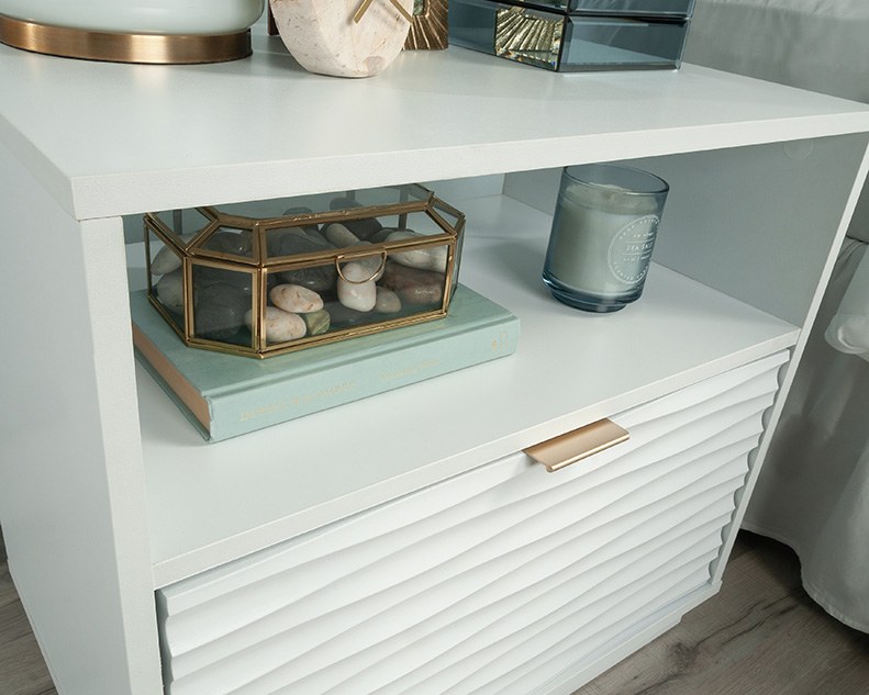 Sauder Morgan Main 1-Drawer Nightstand - White