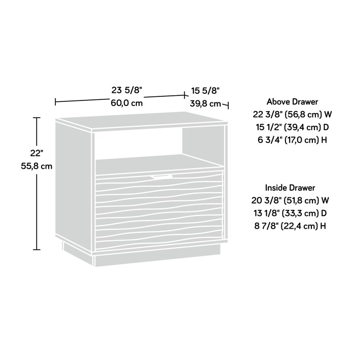 Sauder Morgan Main 1-Drawer Nightstand - White