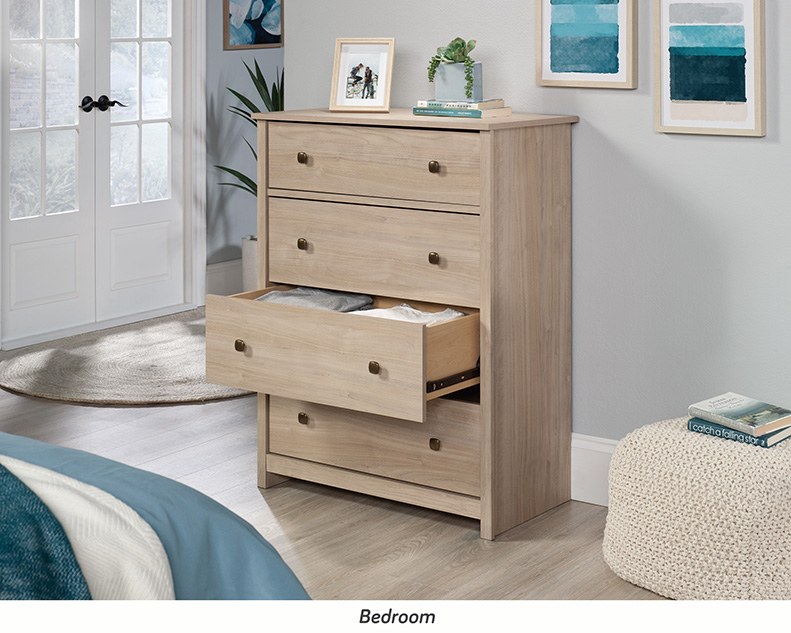 Sauder River Ranch 4-Drawer Chest - Harvest Walnut