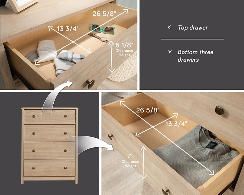 Sauder River Ranch 4-Drawer Chest - Harvest Walnut