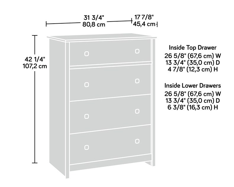 Sauder River Ranch 4-Drawer Chest - Harvest Walnut