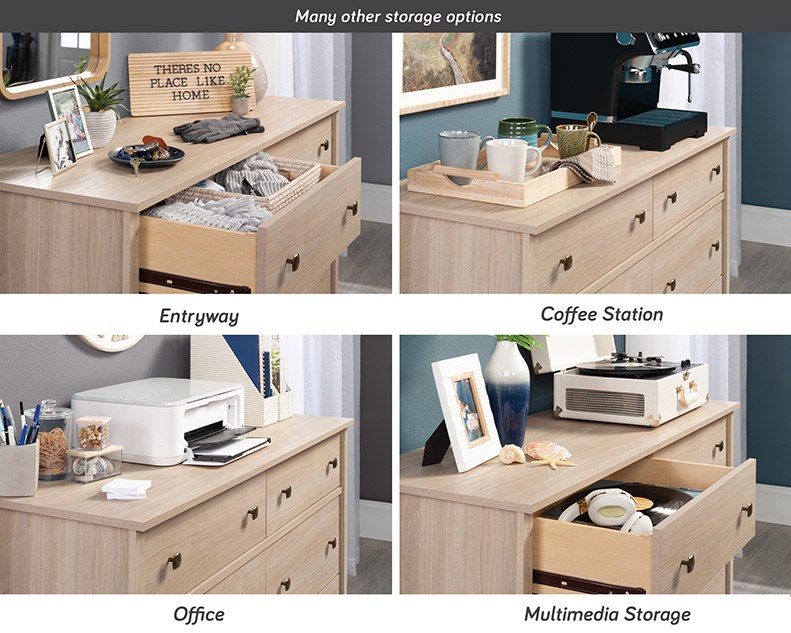 Sauder River Ranch 6-Drawer Dresser - Harvest Walnut