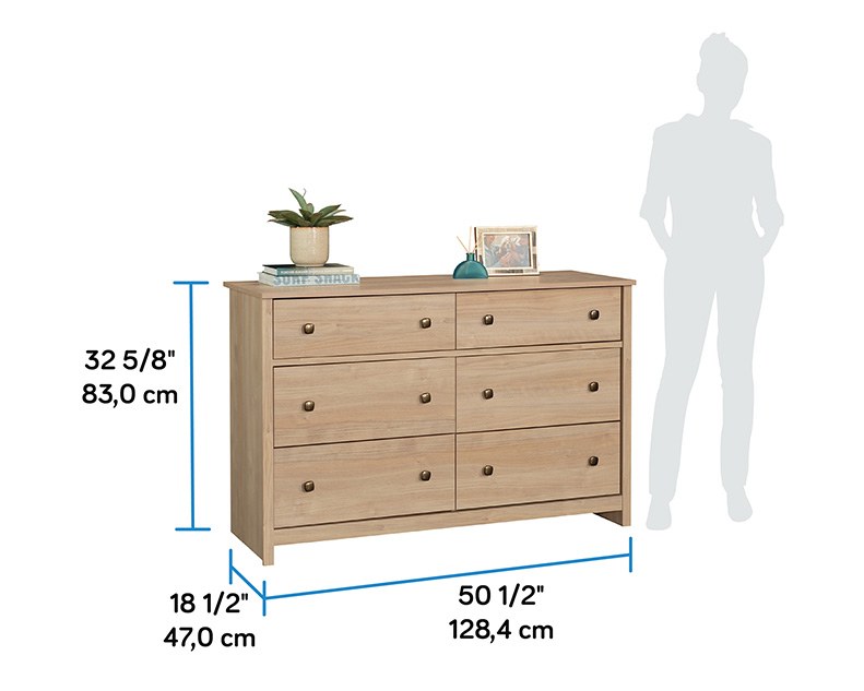 Sauder River Ranch 6-Drawer Dresser - Harvest Walnut