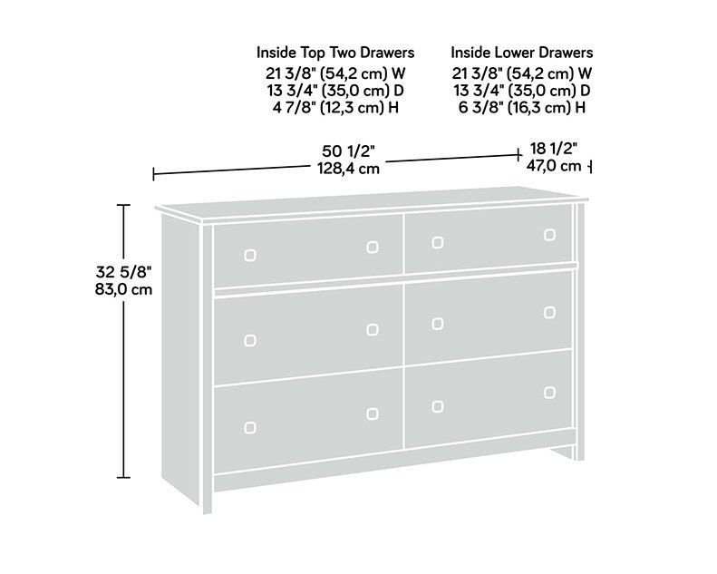 Sauder River Ranch 6-Drawer Dresser - Harvest Walnut