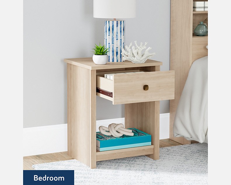 Sauder River Ranch 1-Drawer Nightstand - Harvest Walnut