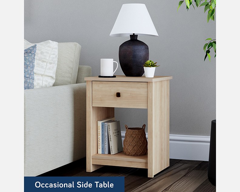 Sauder River Ranch 1-Drawer Nightstand - Harvest Walnut