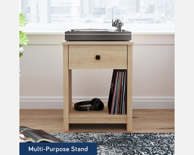 Sauder River Ranch 1-Drawer Nightstand - Harvest Walnut