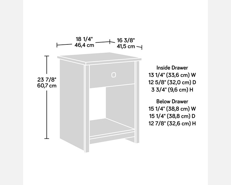 Sauder River Ranch 1-Drawer Nightstand - Harvest Walnut