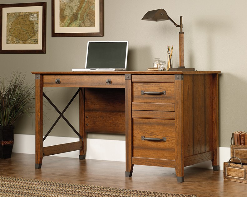 Sauder Carson Forge Desk - Washington Cherry