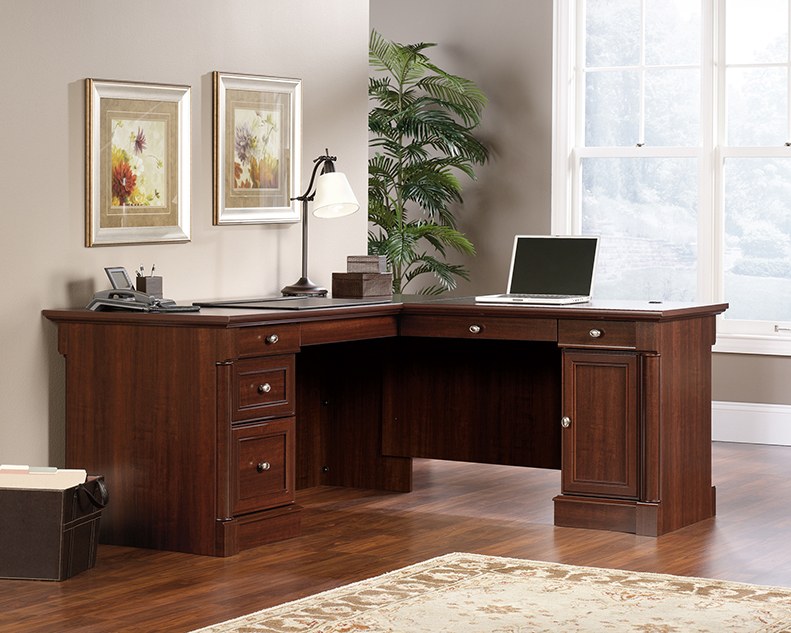Sauder Palladia L-Shaped Desk - Select Cherry