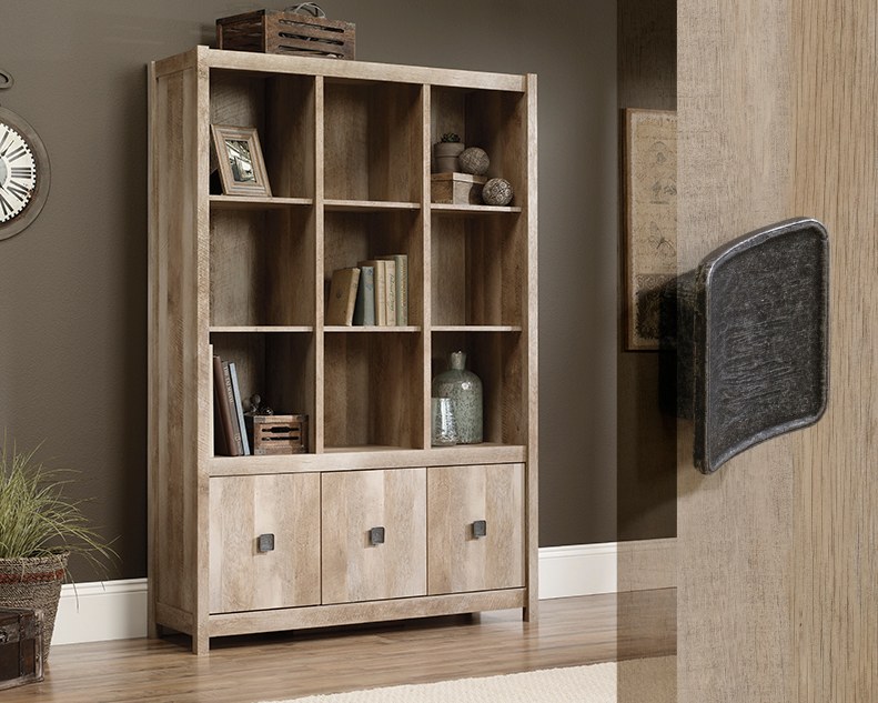 Sauder Cannery Bridge Office or Living Room Storage Wall Unit - Lintel Oak