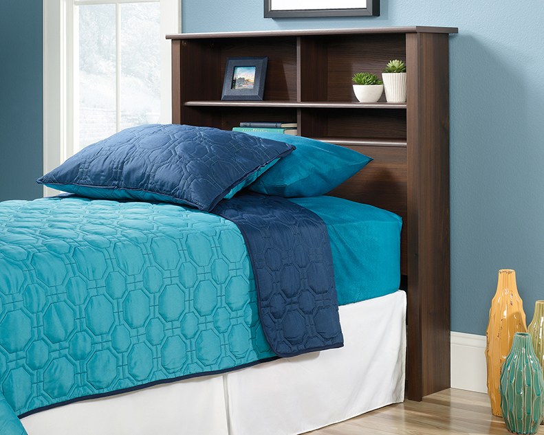 Sauder Twin Bookcase Headboard - Rum Walnut