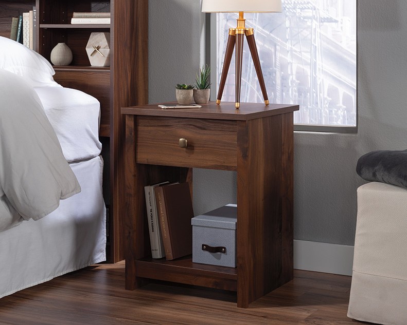 Sauder River Ranch Night Stand with Drawer - Grand Walnut