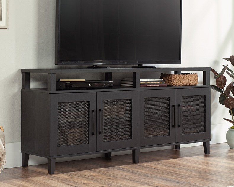 Sauder Tiffin Line TV Credenza with Doors - Raven Oak