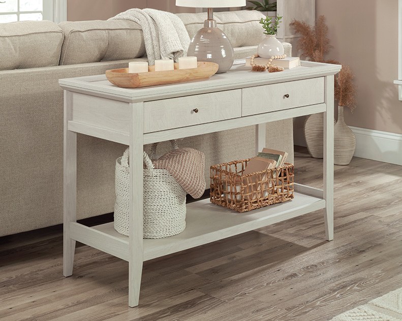 Sauder Console Table with Storage - Glacier Oak