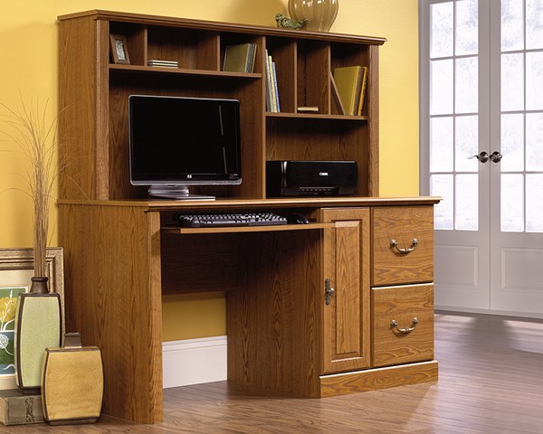 Sauder Select Computer Desk With Hutch - Carolina Oak