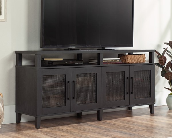 Sauder Tiffin Line TV Credenza with Doors - Raven Oak