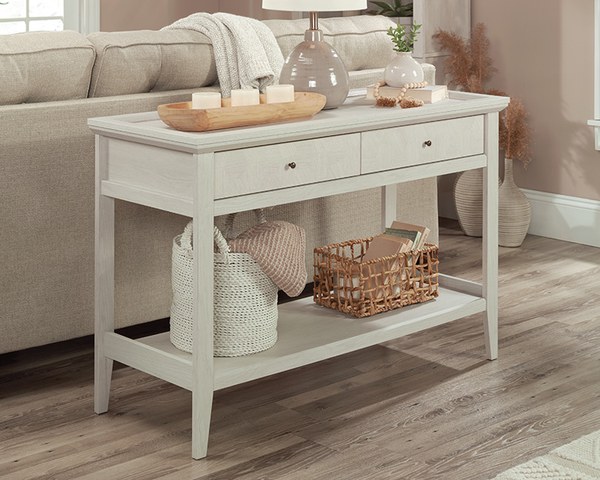 Sauder Console Table with Storage - Glacier Oak