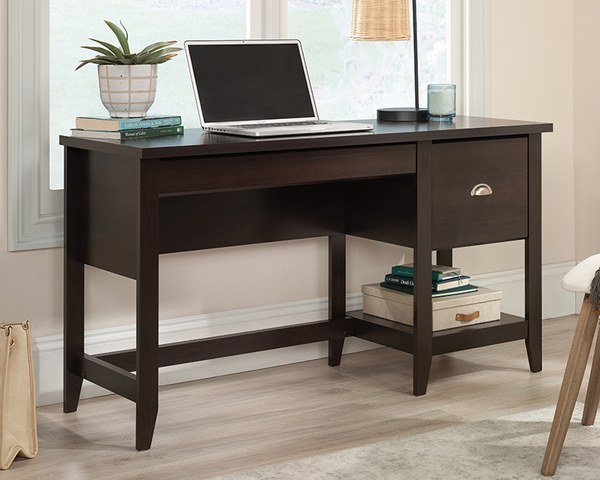 Sauder Single Pedestal Desk - Cinnamon Cherry