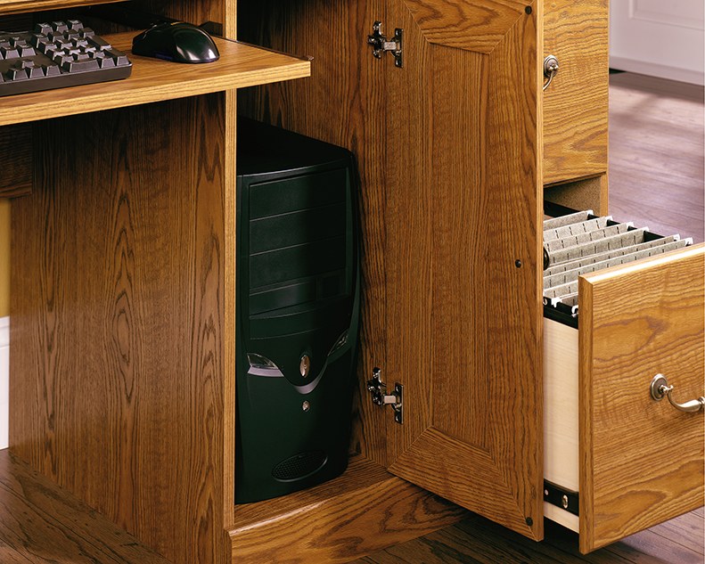 Sauder Select Computer Desk With Hutch - Carolina Oak