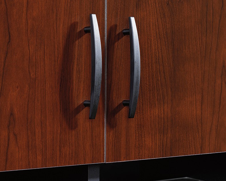 Sauder Via Credenza Desk Hutch with Storage - Classic Cherry