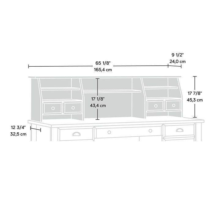 Sauder Shoal Creek Organizer Hutch - Jamocha Wood