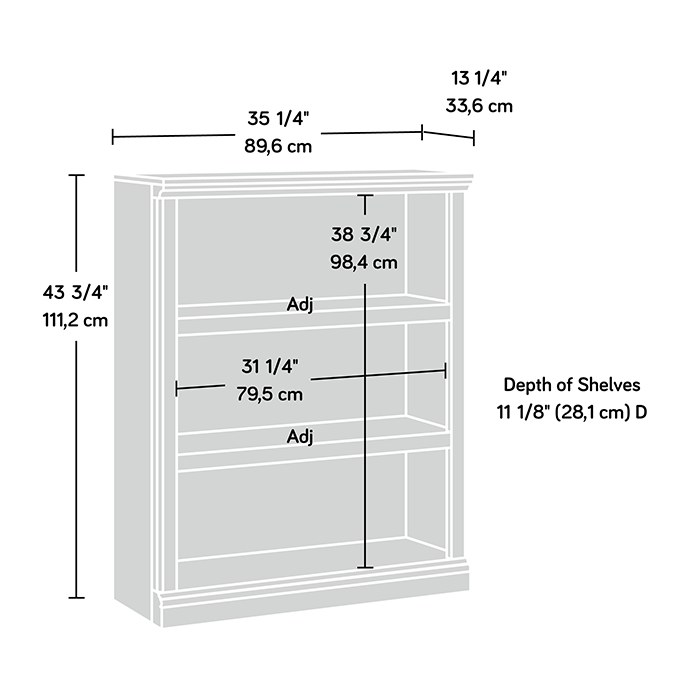 Sauder Select 3-Shelf Bookcase - Jamocha Wood