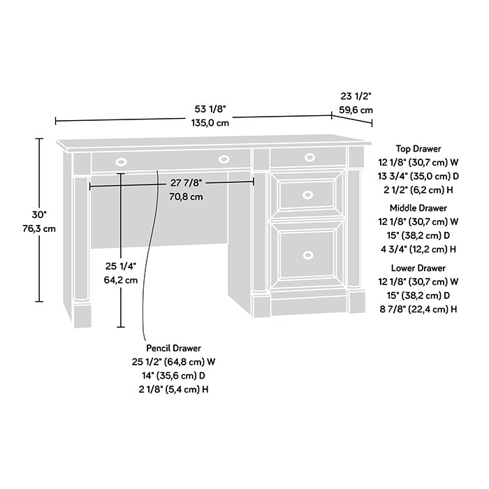 Sauder Palladia Computer Desk - Select Cherry