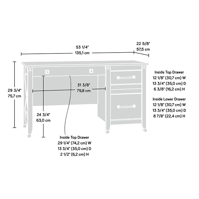Sauder Carson Forge Desk - Washington Cherry