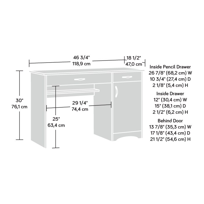 Sauder Beginnings Computer Desk - Cinnamon Cherry