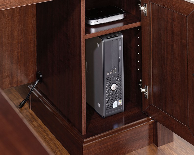 Sauder Palladia L-Shaped Desk - Select Cherry