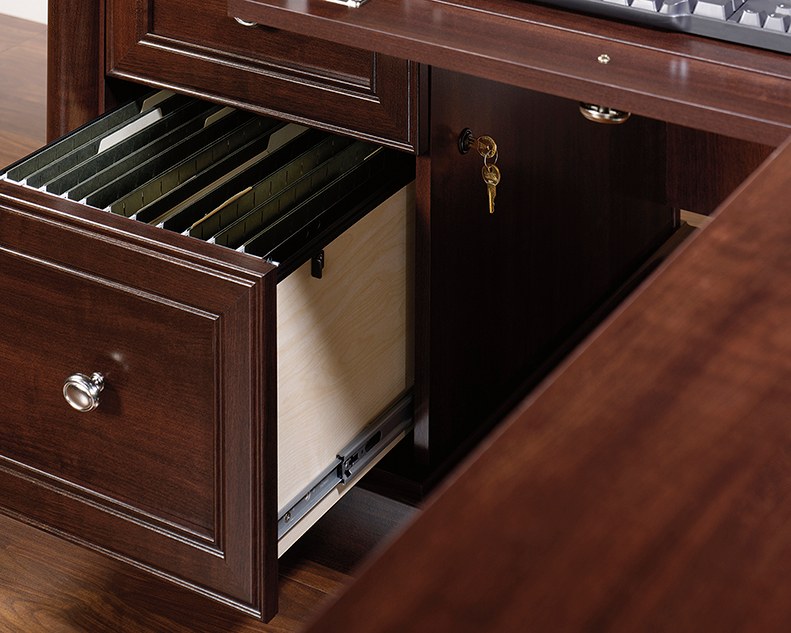 Sauder Palladia L-Shaped Desk - Select Cherry