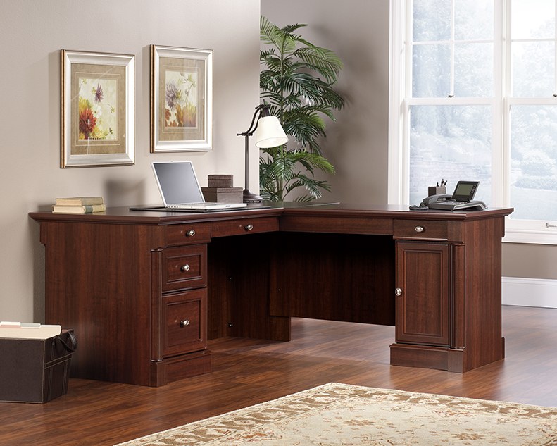 Sauder Palladia L-Shaped Desk - Select Cherry