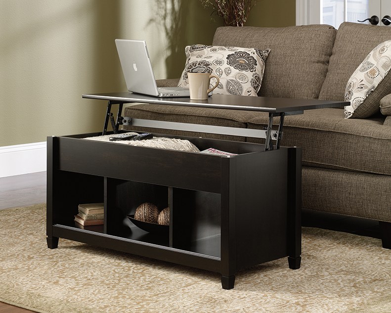Sauder Edge Water Lift-top Storage Coffee Table - Estate Black