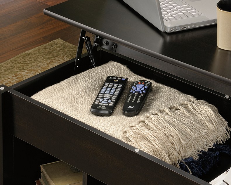 Sauder Edge Water Lift-top Storage Coffee Table - Estate Black