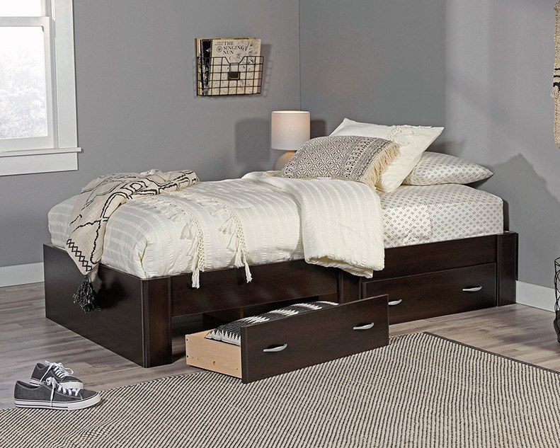 Sauder Beginnings Twin Platform Bed - Cinnamon Cherry