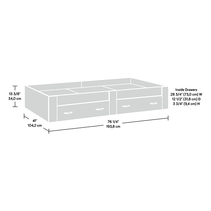 Sauder Beginnings Twin Platform Bed - Soft White
