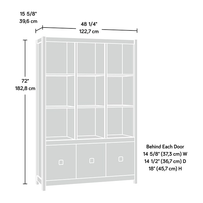 Sauder Cannery Bridge Office or Living Room Storage Wall Unit - Lintel Oak