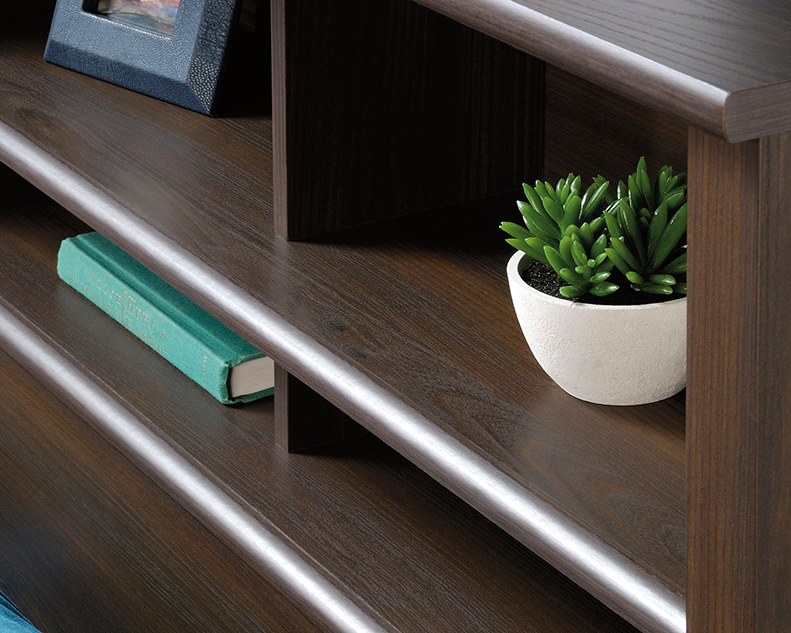 Sauder Twin Bookcase Headboard - Rum Walnut