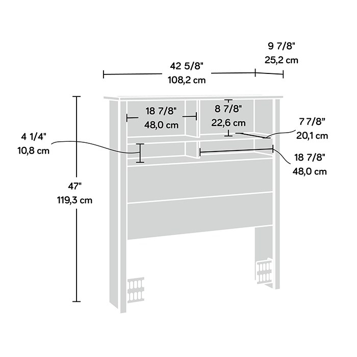 Sauder Twin Bookcase Headboard - Rum Walnut