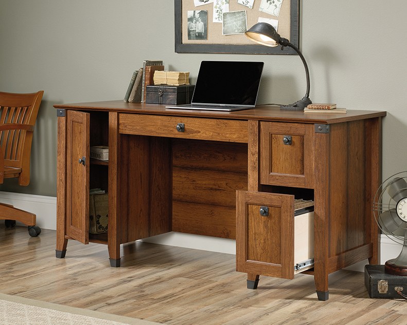 Sauder Carson Forge Computer Desk - Washington Cherry